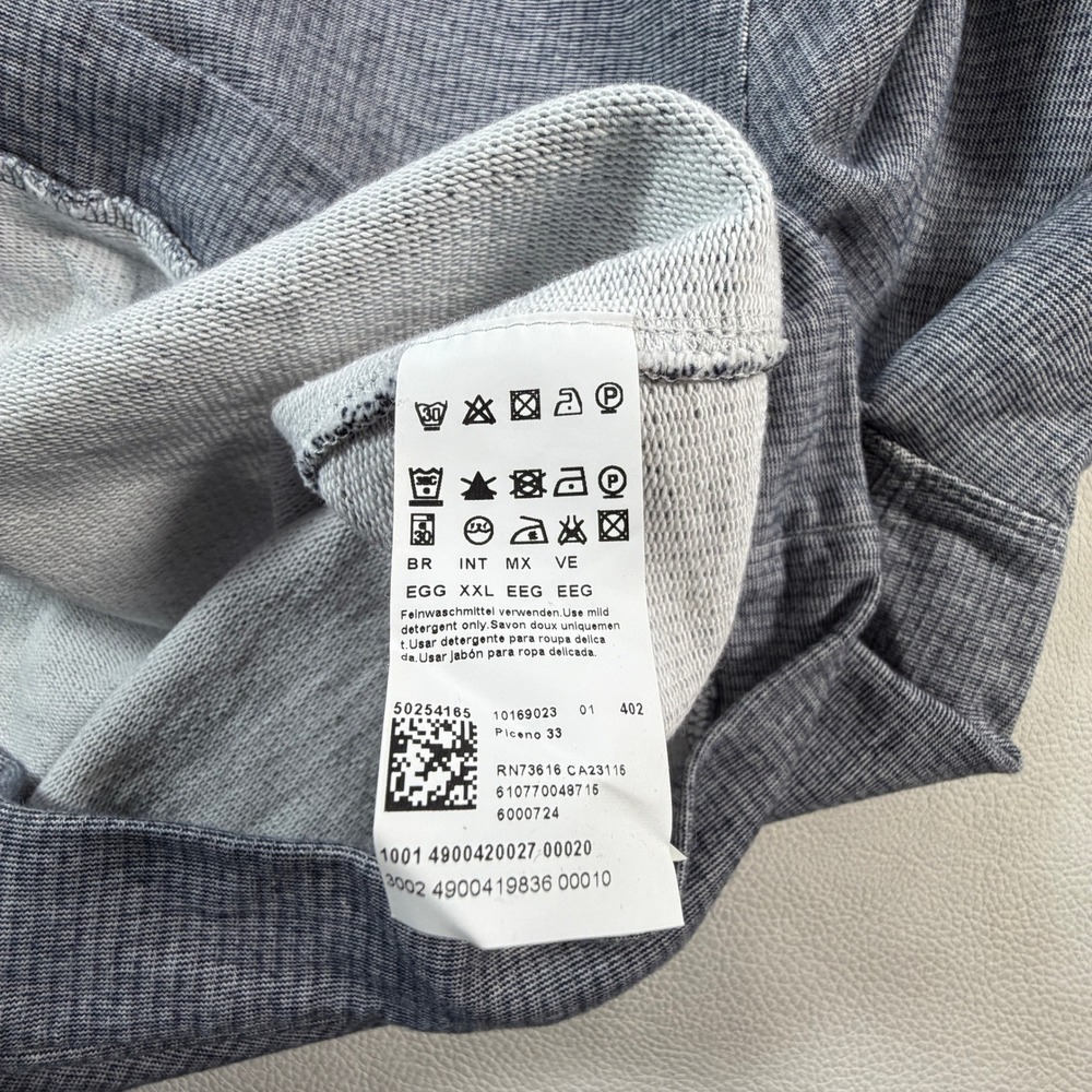 Hugo Boss Piceno 33 Mens XXL Blue Gray Quarter Zip Pullover Elbow Patches - Picture 3 of 15
